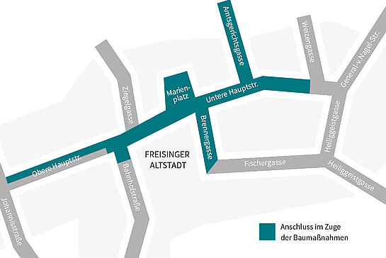Das Wärmenetz soll in der Amtsgerichtsgasse sowie in der Unteren und Oberen Hauptstraße realisiert werden.