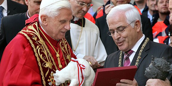 Papst Benedikt der sechzehnte in Freising