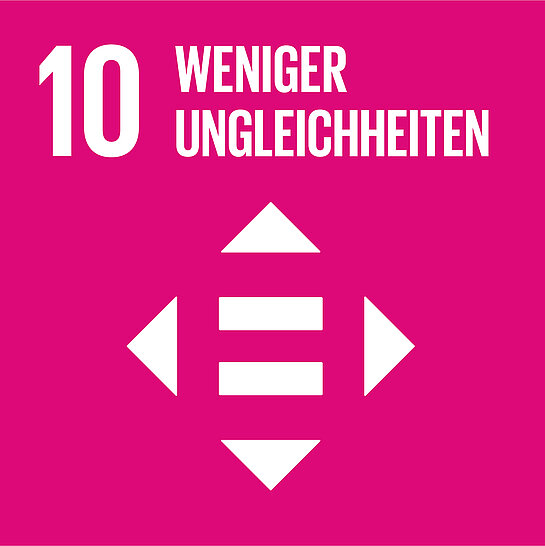 Ziel 10 von 17 nachhaltigen Entwicklungszielen der UN: Ungleichheiten in und zwischen den Ländern verringern.