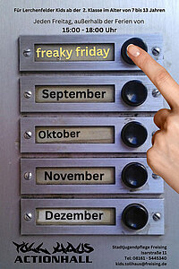 Freaky-Friday im September, Oktober, November, Dezember Flyer Tollhaus-2025 Seite-1