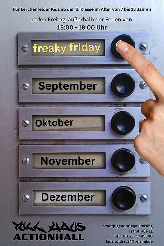 Freaky-Friday im September, Oktober, November, Dezember Flyer Tollhaus-2025 Seite-1
