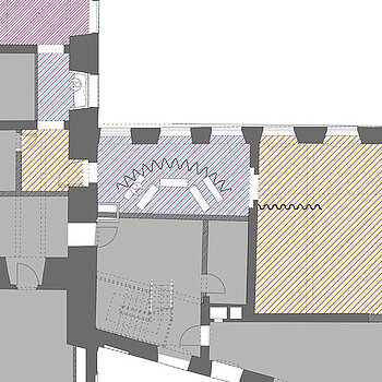 Ein Ausschnitt aus dem Plan für das Museum im sanierten Asamgebäude