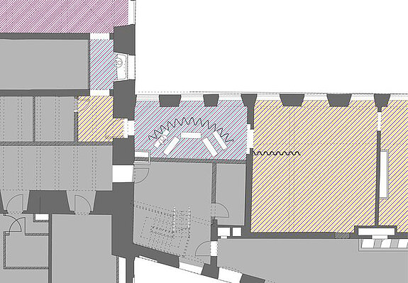 Ein Ausschnitt aus dem Plan für das Museum im sanierten Asamgebäude