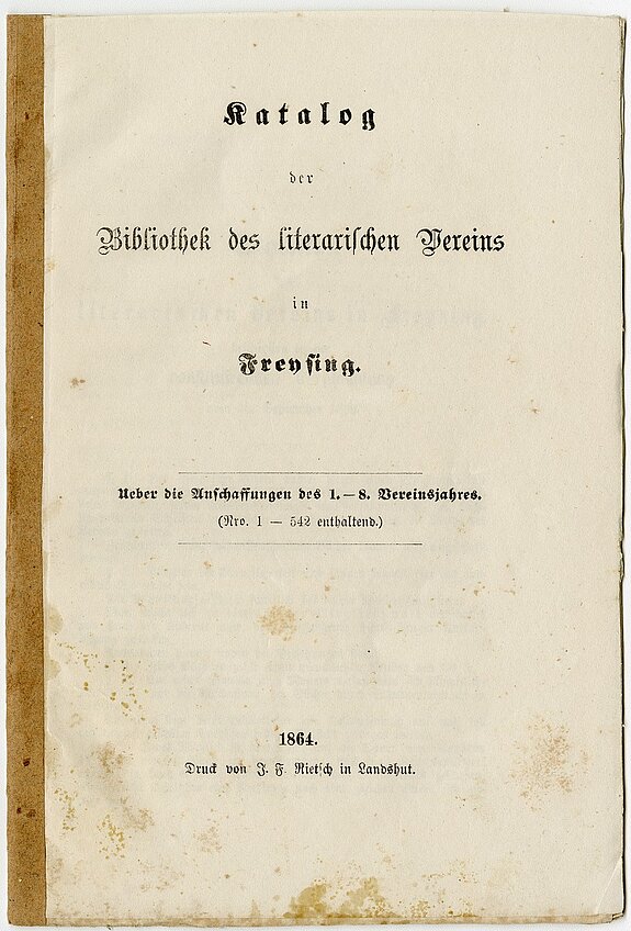 Katalog des „Literarischen Vereins“ aus dem Jahr 1864.