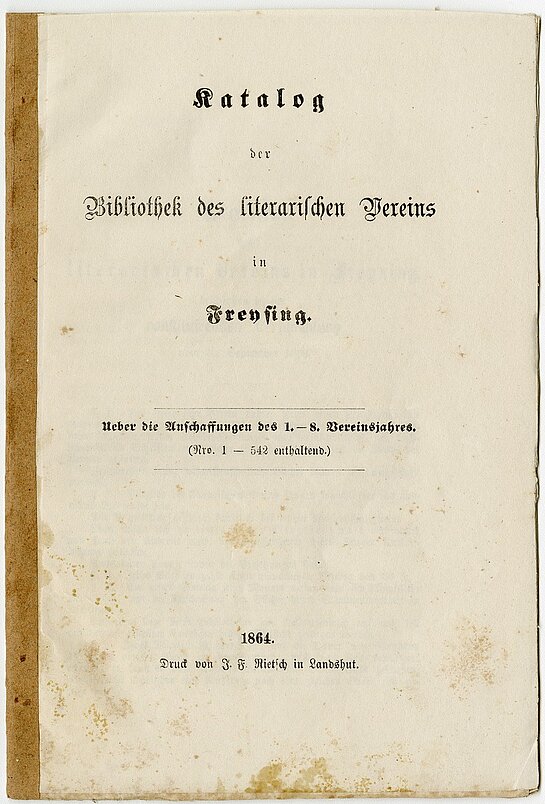 Katalog des „Literarischen Vereins“ aus dem Jahr 1864.