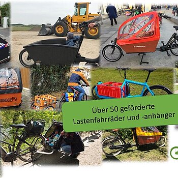 Förderung von über 50 Lastenfahrrädern/-anhängern