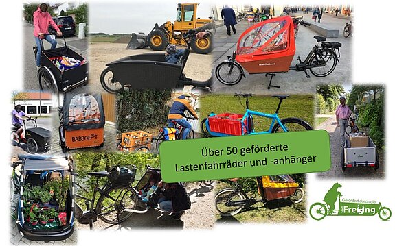 Förderung von über 50 Lastenfahrrädern/-anhängern