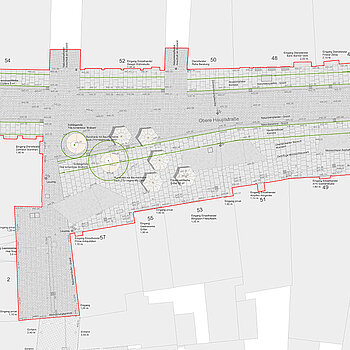 Umbauplan Obere Altstadt Bereich Stieglbräu-/Sackgasse