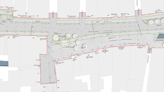 Umbauplan Obere Altstadt Bereich Stieglbräu-/Sackgasse