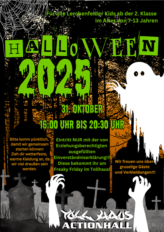 Halloween-Flyer Freaky-Friday Tollhaus 2025