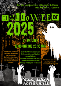 Halloween-Flyer Freaky-Friday Tollhaus 2025