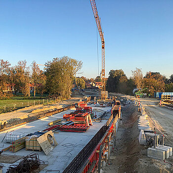 Tunnelbau Deckelbauweise: Arbeiten Oktober 2018 (Fotos: edr)