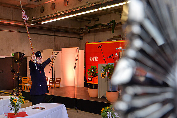 Roland Goerge, Dirigent des Spielmannszugs der Feuerwehr Freising. 