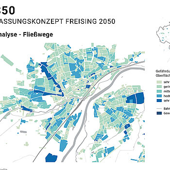 Bestandsanalyse: Gefährdung durch Starkregen (Oberflächenabfluss).