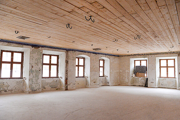 Blick in den neuen Veranstaltungssaal in der Südost-Ecke des Asamgebäudes. (November 2020/Foto: Stadt Freising)