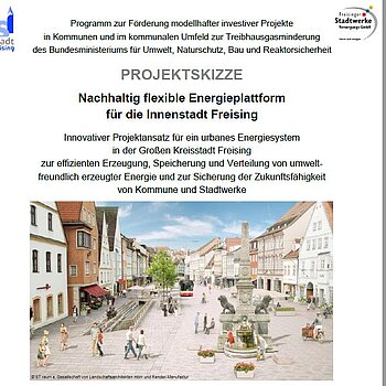 Titelbild Skizze: Einreichung einer umfangreichen Projektskizze für ein urbanes Energiesystem als kommunales Klimaschutz-Modellprojekt.