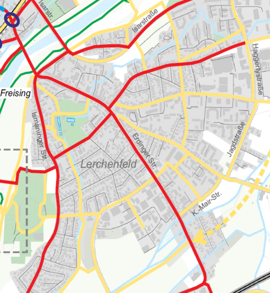 Ausschnitt "Zielnetz Radverkehr" für Lerchenfeld