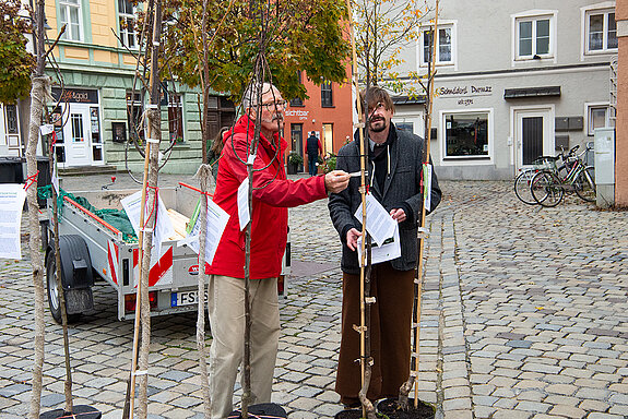 Apfel-, Birnen- und Zwetschgenbäume gab es für jeweils 15 Euro sowie Walnussbäume für 20 Euro. (Foto: Stadt Freising)