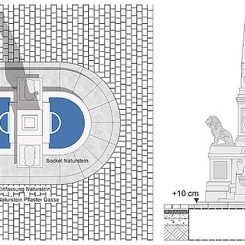 Umbauplan Obere Altstadt: Detail Kriegerdenkmal