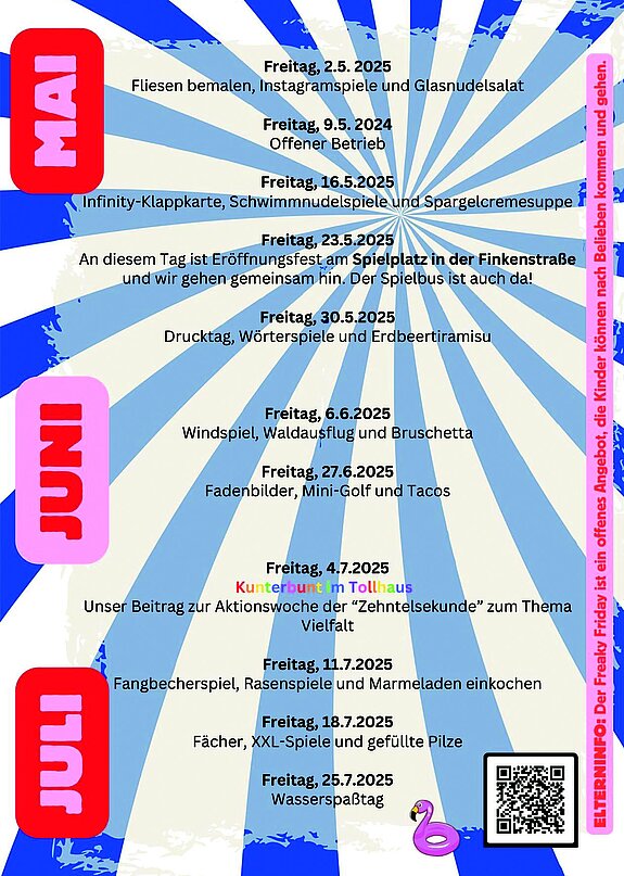 Freaky-Friday im Mai, Juni, Juli Flyer Tollhaus-2025 Seite-2