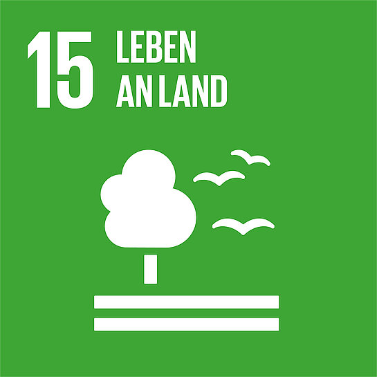 Ziel 15 von 17 nachhaltigen Entwicklungszielen der UN: Landökosysteme schützen, wiederherstellen und ihre nachhaltige Nutzung fördern, Wälder nachhaltig bewirtschaften, ... Bodendegeneration beenden und umkehren, Verlust der Biodiversität ein Ende setzen