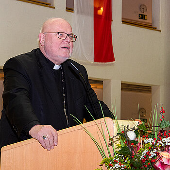 In seinem Grußwort bezeichnet Kardinal Reinhard Marx Christen als "Hoffnungsträger". (Foto: Stadt Freising)