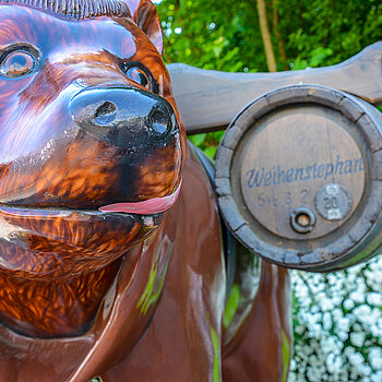 Der "Brauerei-Bär" begrüßt die Gäste. (Foto: Sabina Kirchmaier)