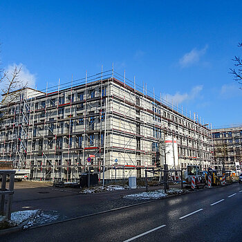 An der Katharina-Mair-Straße entstehen 115 Mehrgenerationen-Wohnungen. (Foto: Stadt Freising) 