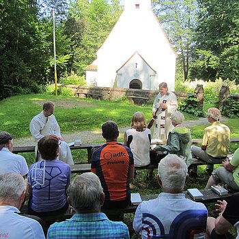 Bild des vom ADFC organisierter Fahrradgottesdienst im Rahmen des STADTRADELN 2016 in Oberberghausen.