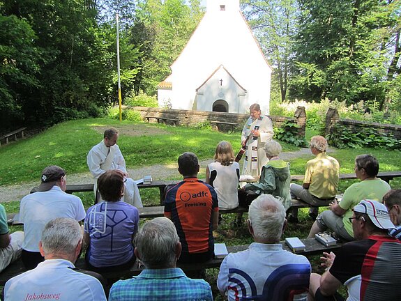 Bild des vom ADFC organisierter Fahrradgottesdienst im Rahmen des STADTRADELN 2016 in Oberberghausen.