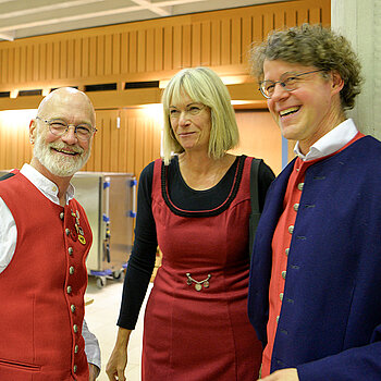 Bestens gelaunt: Jürgen Wüst, Birgit Mooser-Niefanger und Odilo Zapf (v.l.)