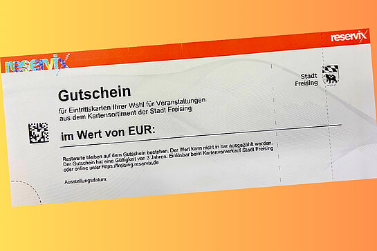 Immer ein passendes Geschenk, das Freude bereitet: Gutschein für eine Veranstaltung aus dem großen Kartensortiment der Stadt. (Foto: Stadt Freising) 