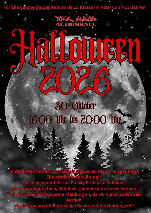 Halloween-Flyer Freaky-Friday Tollhaus 2026