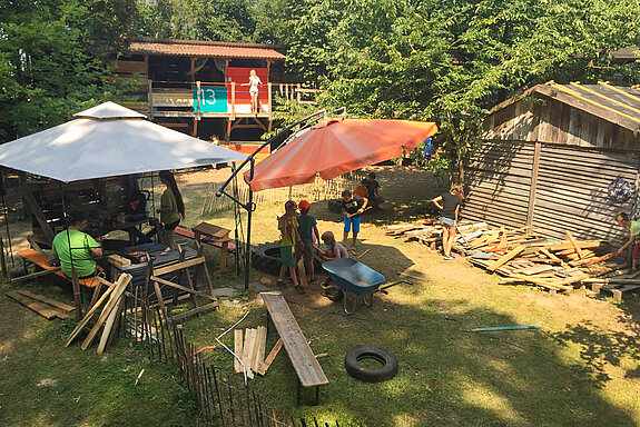 Der Holzrecycleplatz am Sebaldhaus