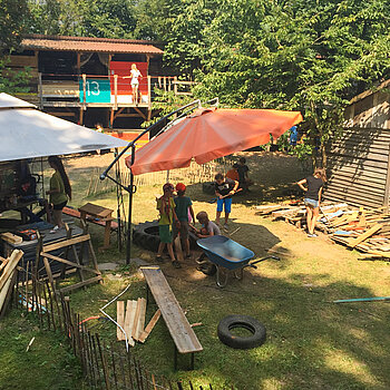 Der Holzrecycleplatz am Sebaldhaus