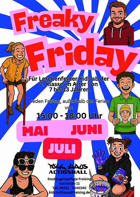 Freaky-Friday im Mai, Juni, Juli Flyer Tollhaus-2025 Seite-1