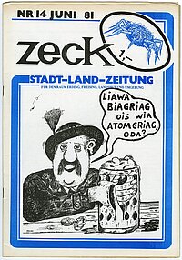 Titelblatt der Zeitschrift „Zeck“ vom Juni 1981.