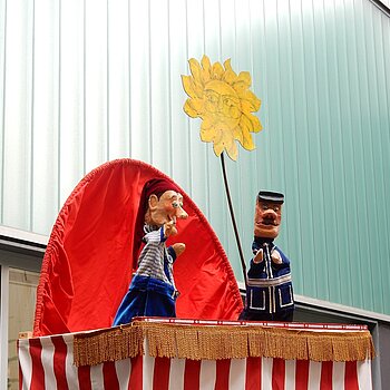 Auch für die Kleinsten hatten die Freisinger Umwelttage etwas geboten: das Fahrrad-Kasperltheater von Andreas Ulbrich präsentierte das Stück „Die gestohlene Sonne“.