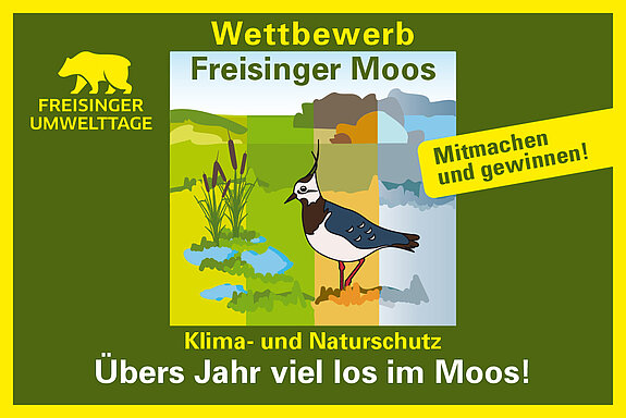 Mit diesem Plakat laden wir zur Teilnahme am Wettbewerb "Übers Jahr viel los im Moos!" ein.