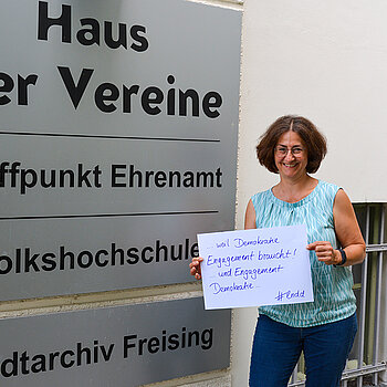 Johanna Sticksel, Leiterin des Treffpunkt Ehrenamt "Ich bin dabei, weil Demokratie Engagement braucht - und Engagement Demokratie."