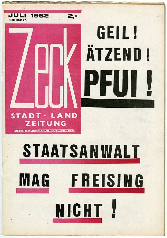 Titelblatt der Zeitschrift „Zeck“ vom Juli 1982.