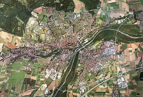 Luftbild von Freising