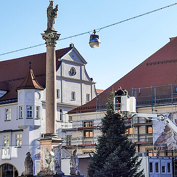 Erstmals illuminiert wird der Christbaum am Freitag, 26. November. (Foto: Stadt Freising)