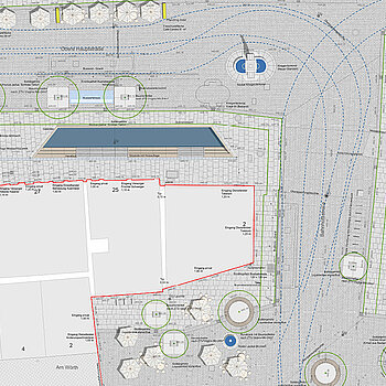 Umbauplan Obere Altstadt im Bereich Obere Hauptstraße und Bahnhofstraße