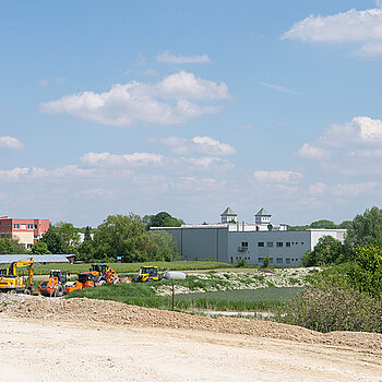 Westtangente Freising: Vorbereitungen für den provisorischen Anschluss der Tangente an die Angerstraße.