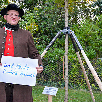 Wolfgang Dötterböck, Stadtkapelle Freising sagt: "Ich bin dabei, weil Macht Kontrolle braucht."