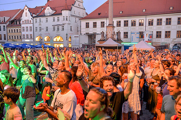Freising feierte beim Altstadtfest-Open-Air die Stars der regionalen Musikszene: jubelnd, singend, tanzend und unbeschwert feiernd. (Foto: Sabina Kirchmaier)