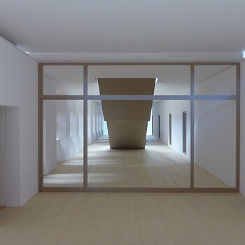 Modell des neuen Stadtmuseums mit Treppe