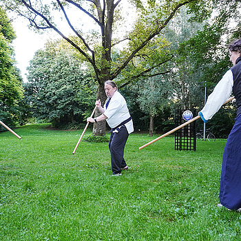 Aikido, eine vergleichsweise moderne Kampfkunst, stand bei "Sport im Park" ebenfalls auf dem Programm.