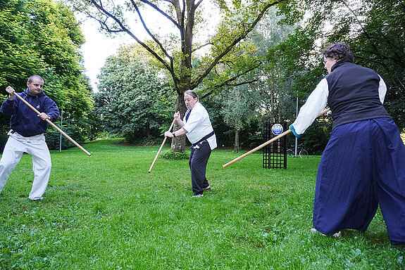 Aikido, eine vergleichsweise moderne Kampfkunst, stand bei "Sport im Park" ebenfalls auf dem Programm.
